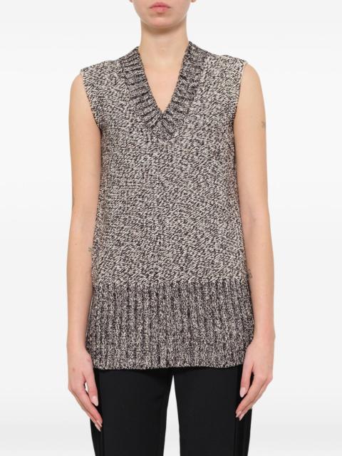 Lanvin marl-knit V-neck top