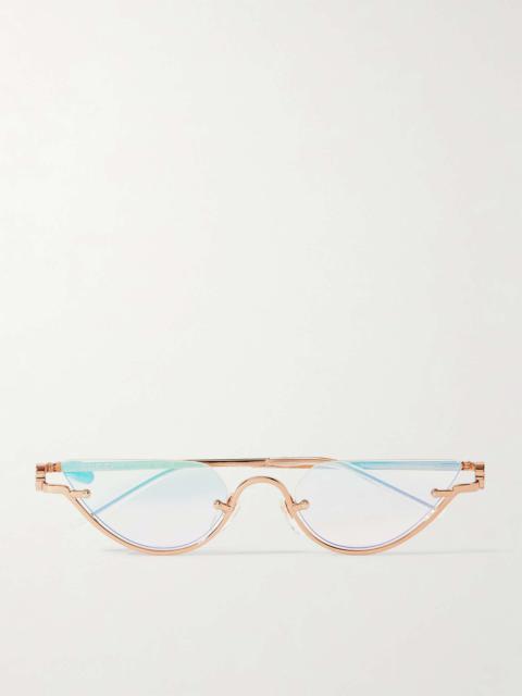 Cat-eye gold-tone sunglasses