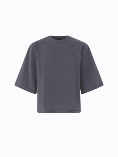 PINKO FADED-EFFECT T-SHIRT WITH LOVE BIRDS LOGO