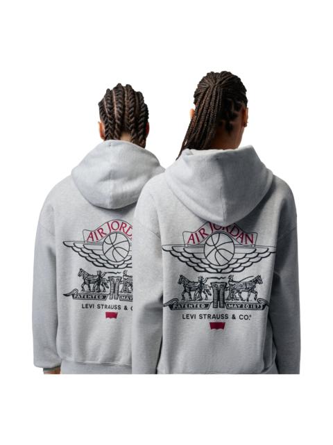 Jordan Air Jordan x Levi's Full-Zip Hoodie Asia Sizing 'Grey Heather Black Gym Red' IM6735-050