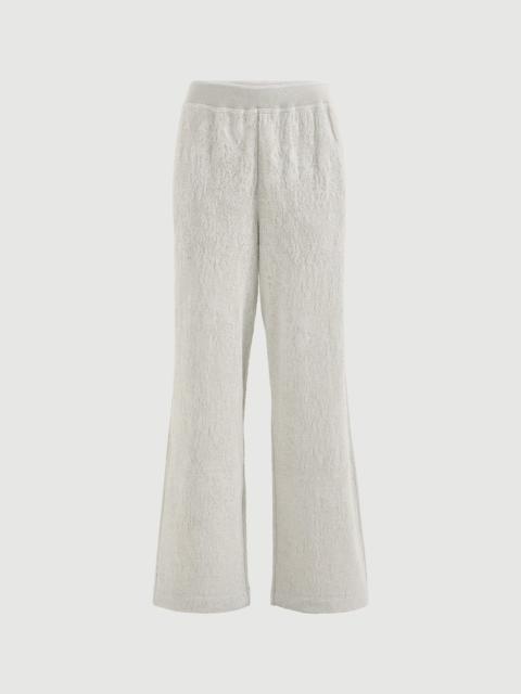 Brunello Cucinelli Lace flowers jersey track trousers in sparkling virgin wool and cashmere