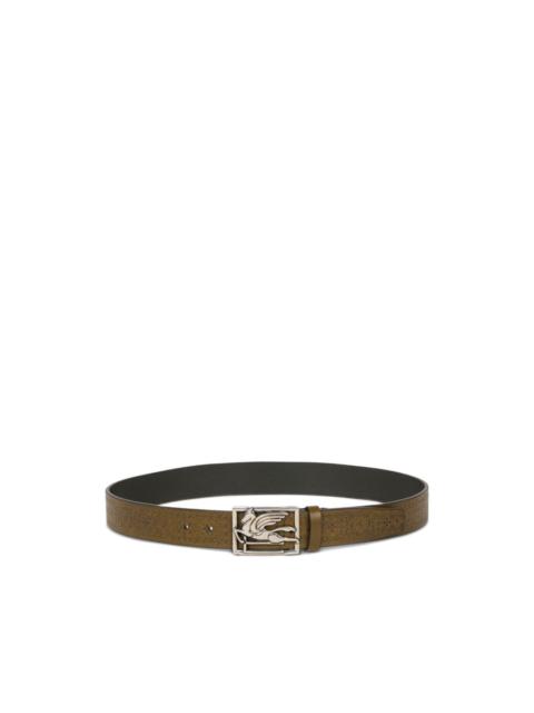 Etro etched-embellishment Pegaso-buckle leather belt