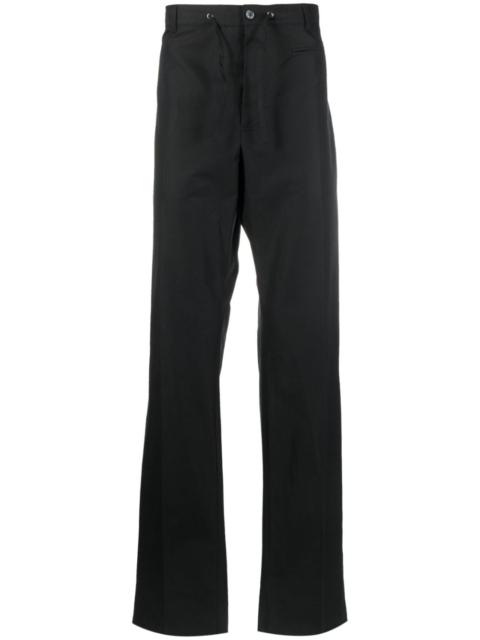 drawstring-waist straight-leg trousers