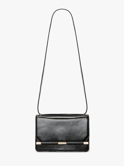Victoria Beckham 202 Crossbody Bag In Black Distressed Leather