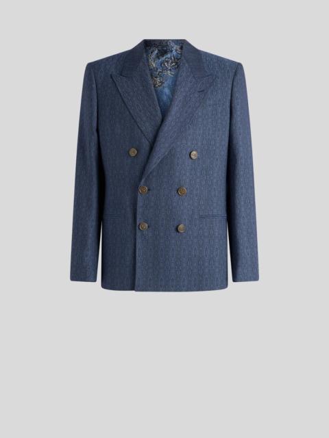 Etro DUAL-MATERIAL DOUBLE-BREASTED BLAZER