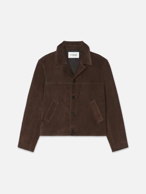 FRAME Retro Suede Jacket in Chocolate