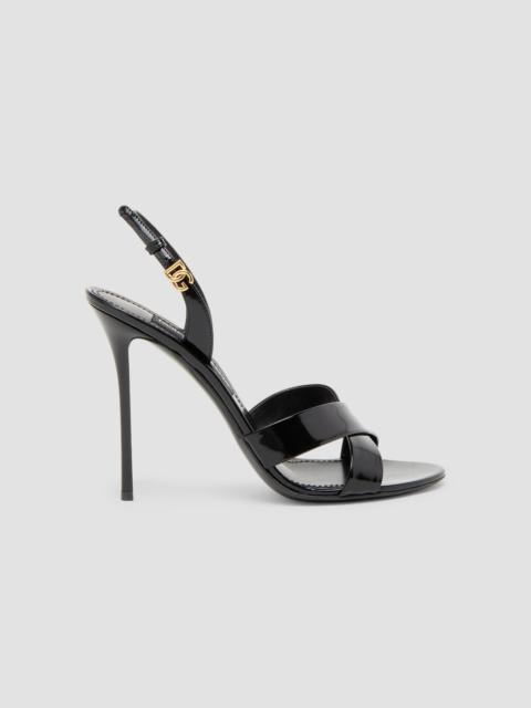 Dolce & Gabbana Women's 105MM Leather Slingback Sandals - Nero