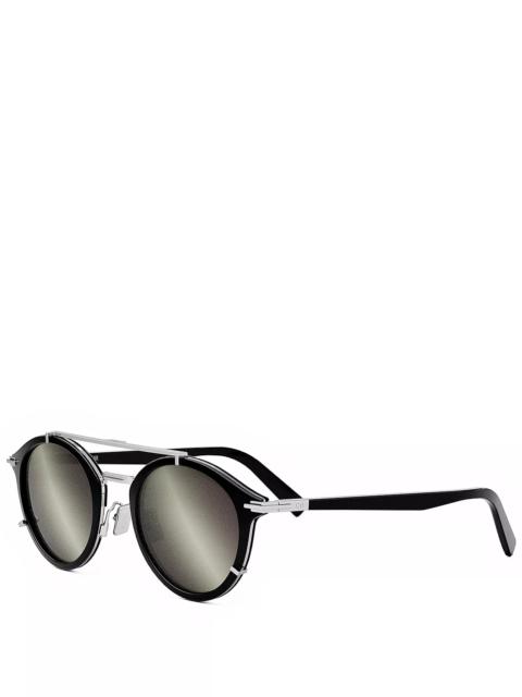 Dior DiorBlackSuit R7U Mirrored Round Sunglasses, 50mm