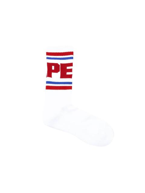 A BATHING APE® BAPE Line Socks 'Red'