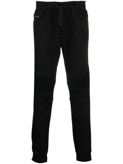 PHILIPP PLEIN panelled-design denim track pants