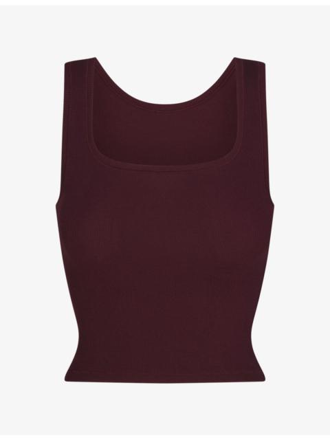 SKIMS Scoop-Neck Cotton Rib Tank Top