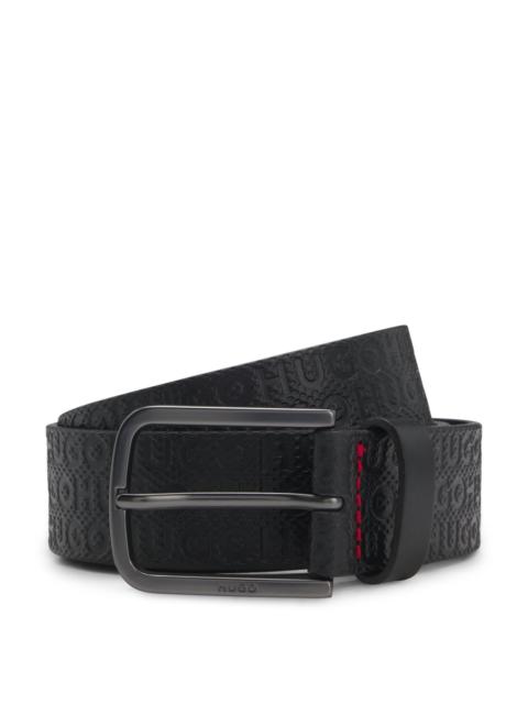 HUGO LEATHER PATCH WITH EMBOSSED LOGO