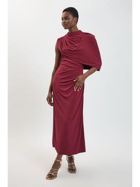 KAREN MILLEN Jersey Crepe Draped Detail Maxi Dress