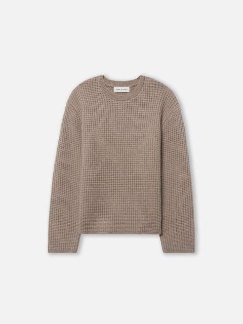 John Elliott WOOL WAFFLE KNIT CREW