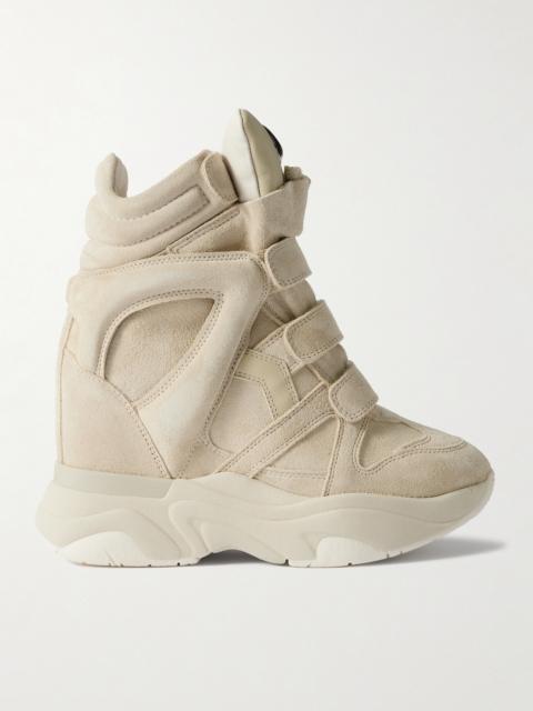 Isabel Marant Balskee Suede High-top Wedge Sneakers
