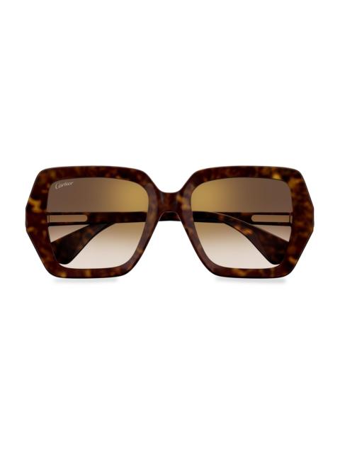 Cartier Women's C Decor 24K Goldplated 58MM Butterfly Sunglasses - Brown Gradient Havana