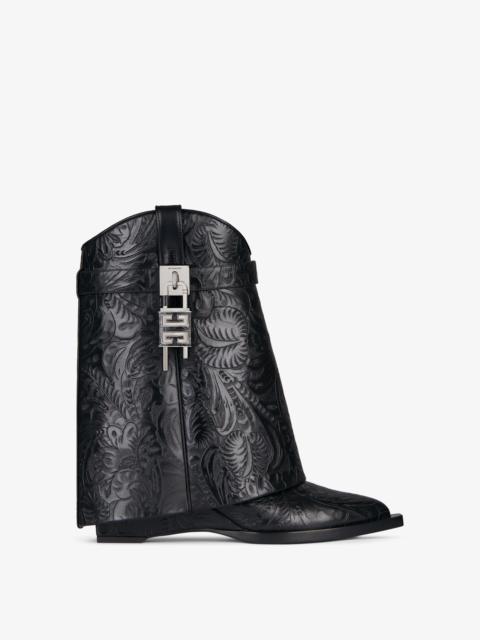 SHARK LOCK COWBOY ANKLE BOOTS IN WESTERN LEATHER