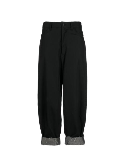 Y's stripe-detail wool tapered trousers