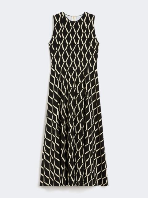 Max Mara Flared dress in patterned jersey - BLACK