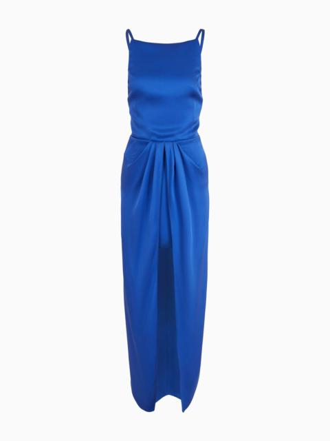 Double-faced silk-satin long dress