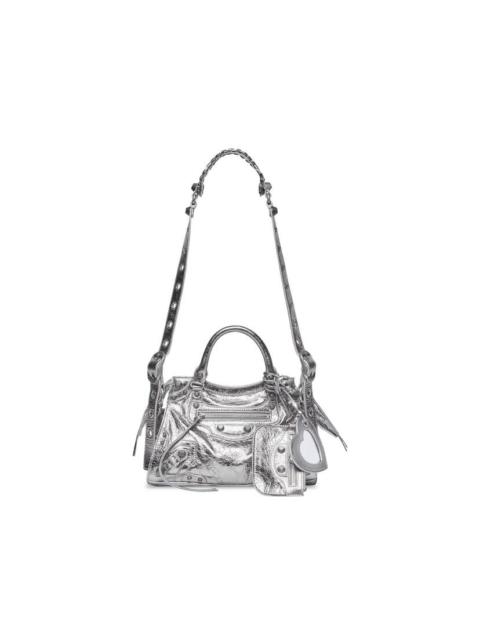 BALENCIAGA Women's Neo Cagole Xs Handbag Metallized  in Silver
