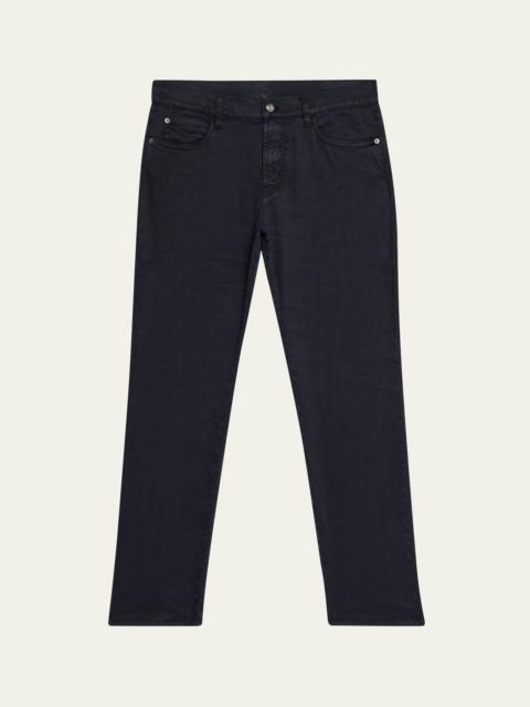 Loro Piana Men's Quarona Linen and Cotton Stretch Five-Pocket Pants