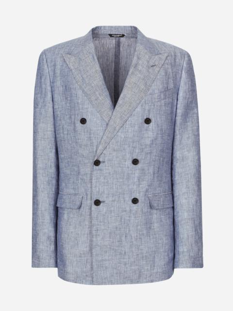 Double-breasted linen Taormina jacket