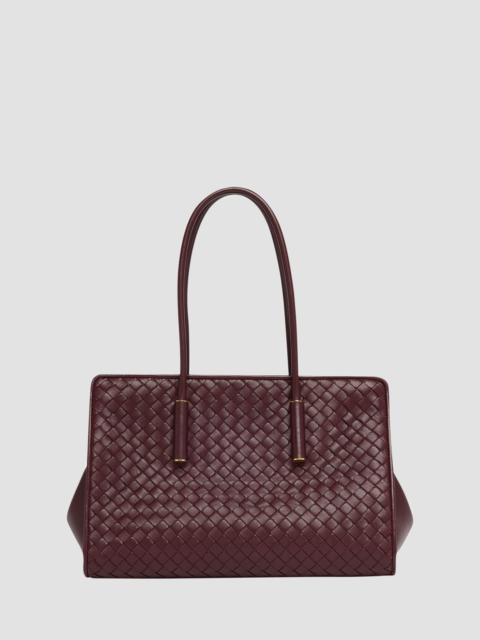 Bottega Veneta Women's Barbara Intrecciato-Leather Tote Bag - Deep Mahogan Brass