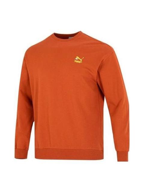 PUMA PUMA Logo Crew Neck Sweatshirt 'Orange' 538780-64