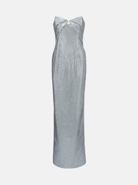 ROLAND MOURET Origami diamanté corset gown