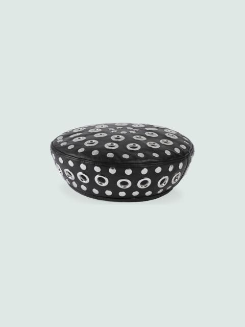 GUCCI Leather beret with stud and eyelet