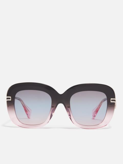 Vivienne Westwood Vivienne Westwood Women's Square Frame Sunglasses - Gloss Crystal Grey/Pink Gradient