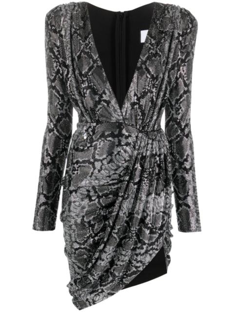 PHILIPP PLEIN plunging V-neck rhinestone minidress