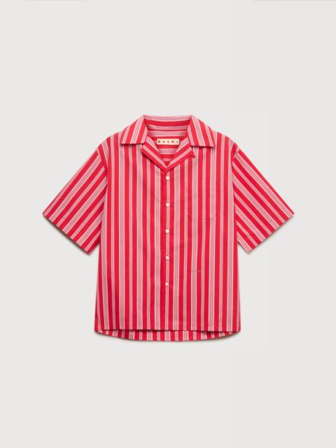 Marni RED STRIPED POPLIN SHIRT
