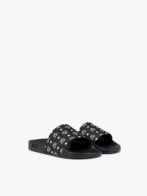 MCM Monogram Print Rubber Slides