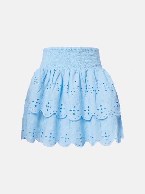 MELISSA ODABASH Riri broderie anglaise cotton miniskirt