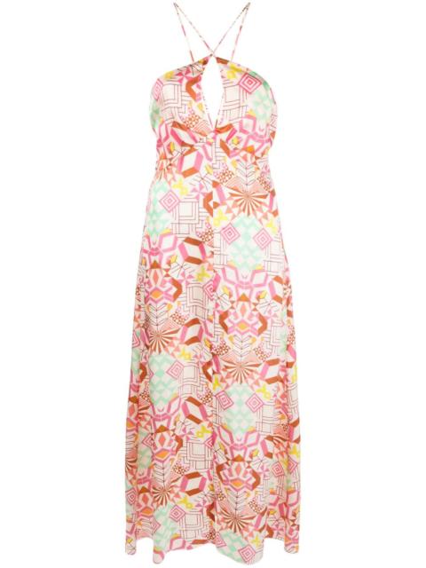 forte_forte geometric-pattern midi dress