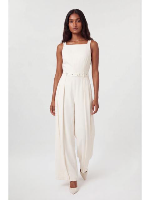 KAREN MILLEN Tailored Crepe Pleated Kilt Jumpsuit