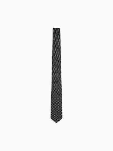 GIORGIO ARMANI SILK TIE WITH JACQUARD MICRO-PATTERN