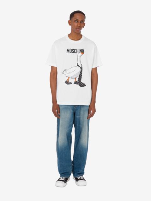 Moschino GOOSE ORGANIC COTTON JERSEY T-SHIRT