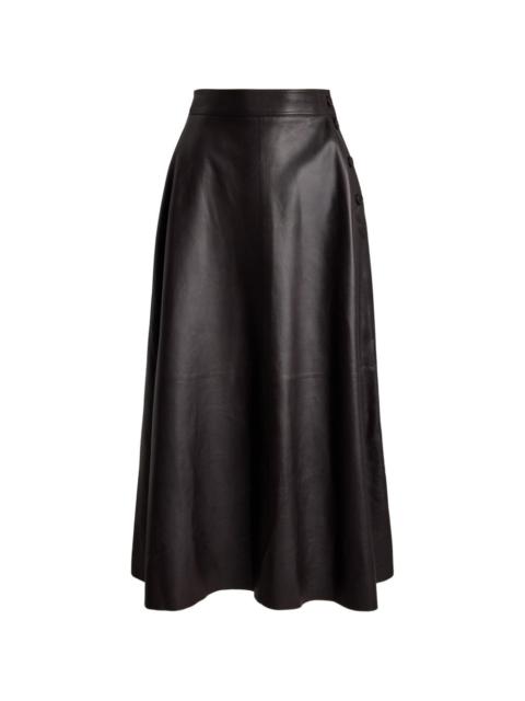 Ralph Lauren Vickie leather A-line skirt