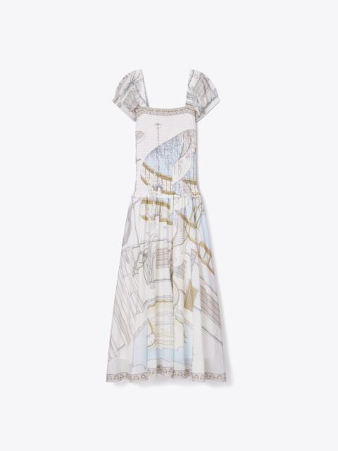 TORY BURCH Printed Smocked Dress