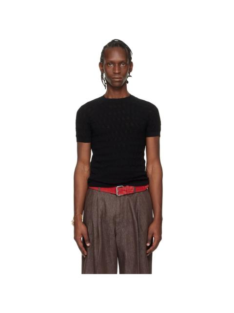 Dries Van Noten Black Jacquard Sweater