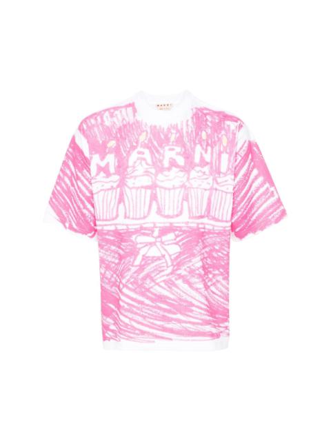 cake-print jersey T-shirt