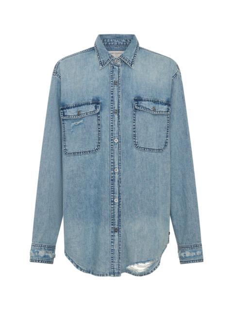 ONE TEASPOON 25th Anniversary Limited Edition Everyday Studded Denim Shirt - Salty Dog