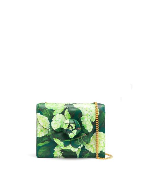 Oscar de la Renta HYDRANGEA PRINTED MINI TRO BAG