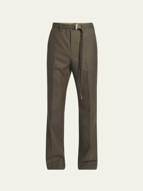 Men's Khaki Pinstripe Pants