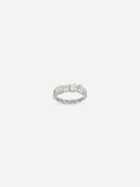 Easy Diamond ring in white gold 18Kt and diamonds