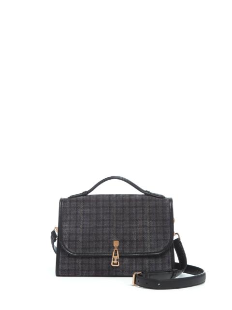 GABRIELA HEARST Medium Leonora Bag in Charcoal Multi Suede Houndstooth