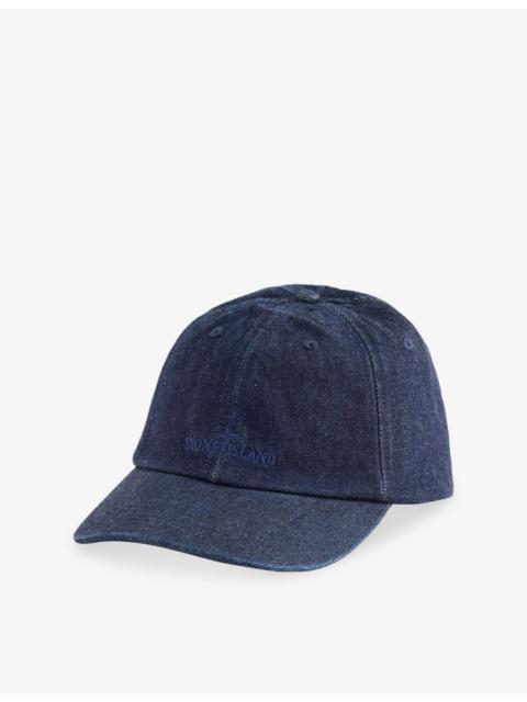 Stone Island Brand-Embroidered Denim Cap